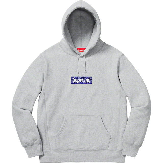 S Supreme Bandana Box Logo Hooded 灰 国内正規-