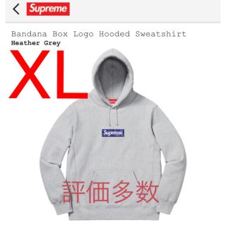 シュプリーム(Supreme)のBandana Box Logo Hooded Sweatshirt  grey(パーカー)