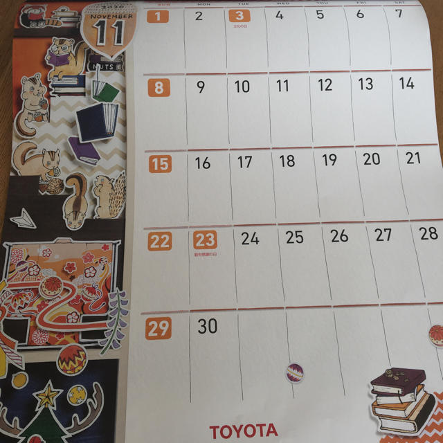 トヨタ(トヨタ)のTOYOTA 2020年　カレンダー インテリア/住まい/日用品の文房具(カレンダー/スケジュール)の商品写真