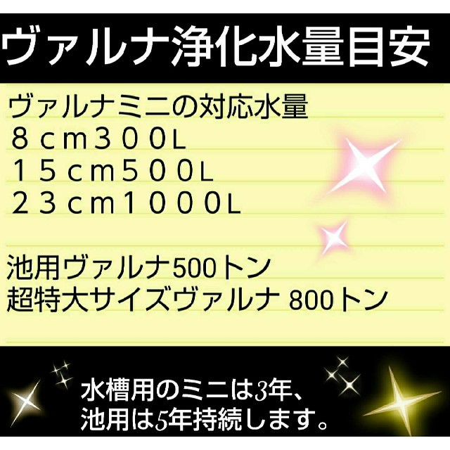 ヴァルナミニ　水質改善に！病原菌や感染症を強力抑制し透明度がアップします！