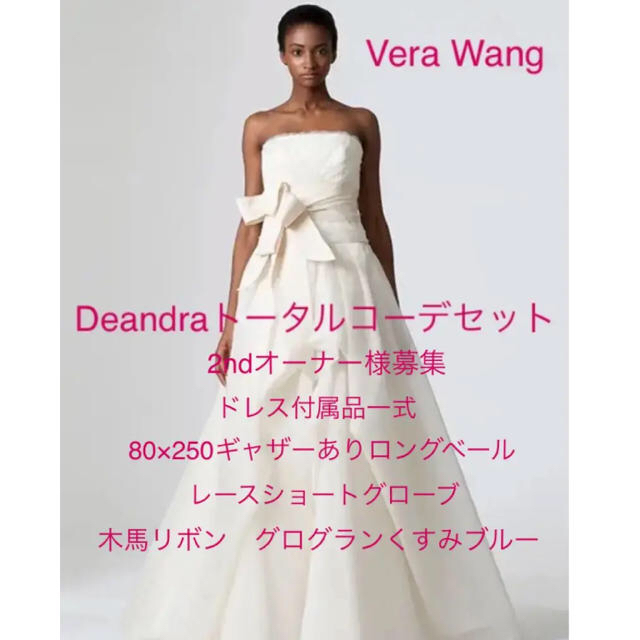 Vera Wang(ヴェラウォン)のDeandra トリートドレッシングセット　US4 アイボリー レディースのフォーマル/ドレス(ウェディングドレス)の商品写真