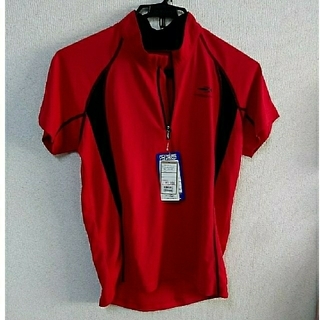 ティゴラ(TIGORA)のランニングシャツ 半袖 ハーフジップ TIGORA 赤(ウェア)