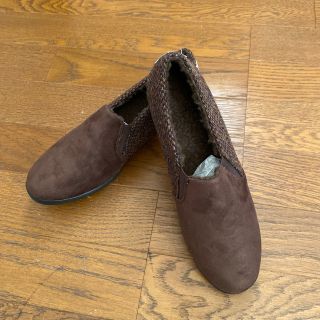 ハリスツイード(Harris Tweed)のハリスツイード使用ボアスリッポンウエッジパンプス　39(スリッポン/モカシン)