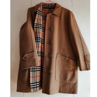 バーバリー(BURBERRY)のバ－バーリBURBERRY　ノバチェックウール　リバーシブルハーフコート(ロングコート)