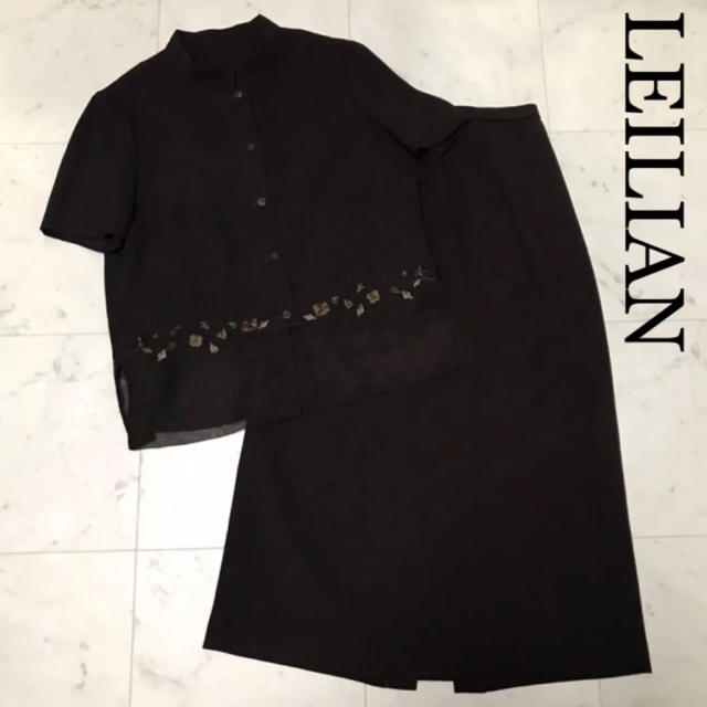 【美品】LEILIAN 刺繍 スカート セットアップ　9