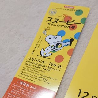 スヌーピー(SNOOPY)の西武池袋 スヌーピータイムカプセル展 チケット(美術館/博物館)