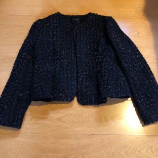 バーニーズニューヨーク(BARNEYS NEW YORK)の【モナさま専用】ヨーコチャン　ツイードジャケット40(ノーカラージャケット)