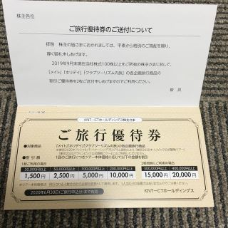 近畿日本ツーリスト 優待券(宿泊券)