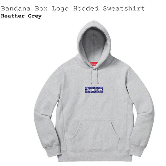 Supreme(シュプリーム)のBandana Box Logo Hooded Sweatshirt グレー S メンズのトップス(パーカー)の商品写真