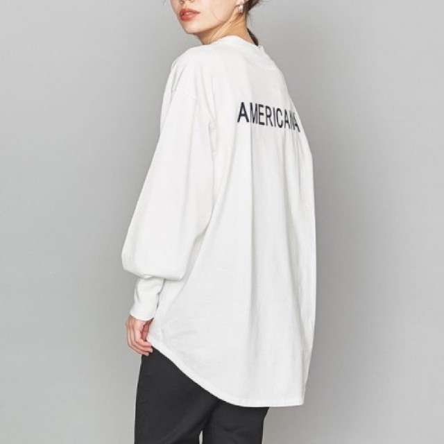 AMERICANA(アメリカーナ)のAMERICANA ボリュームスリーブT　ブラック レディースのトップス(Tシャツ(長袖/七分))の商品写真
