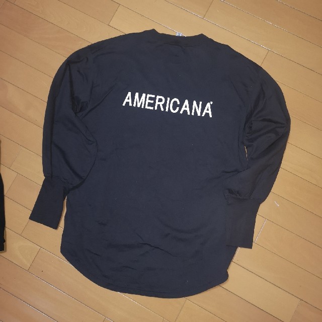 AMERICANA(アメリカーナ)のAMERICANA ボリュームスリーブT　ブラック レディースのトップス(Tシャツ(長袖/七分))の商品写真