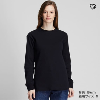ユニクロ(UNIQLO)のコットンリブクルーネックT(Tシャツ(長袖/七分))