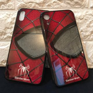 マーベル(MARVEL)のスパイダーマン iPhoneケース 光沢のあるガラス素材(iPhoneケース)