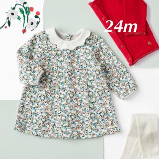 プチバトー(PETIT BATEAU)のぼたん様ご専用　プチバトー  2019AW スウェットプリントワンピース(ワンピース)