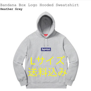 Lサイズ SUPREME Bandana Box Logo Hooded グレー