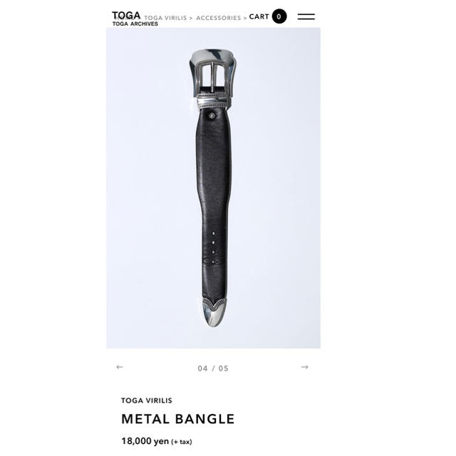 TOGA - TOGA VIRILIS METAL BANGLEの+inforsante.fr