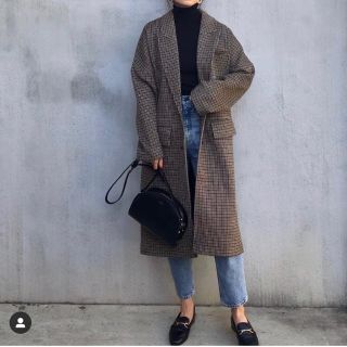 ザラ(ZARA)のZARA チェック柄オーバーサイズコート(ロングコート)