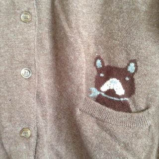 サマンサモスモス(SM2)のワンちゃん刺繍カーデ(カーディガン)