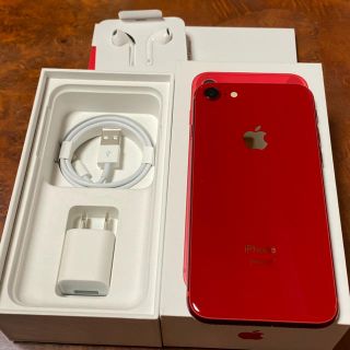 アイフォーン(iPhone)のiphone8 64GB SIMフリー　RED(スマートフォン本体)