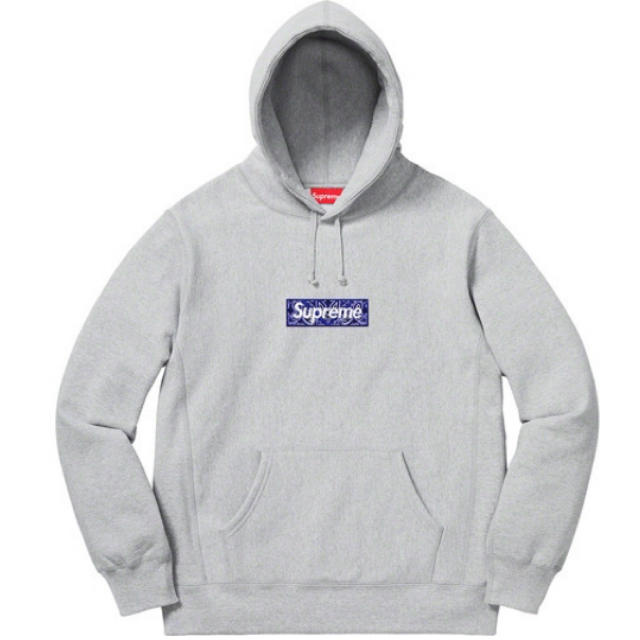 S Supreme Bandana Box Logo Hooded Grey-