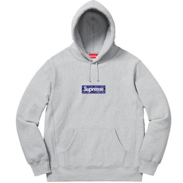 S Supreme Bandana Box Logo Hooded Grey