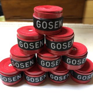 ゴーセン(GOSEN)のGOSENグリップテープ赤10個(テニス)