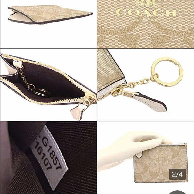 COACH(コーチ)のコーチ COACH 財布 コインケース ライトカーキ×チョーク 新品 レディースのファッション小物(コインケース)の商品写真