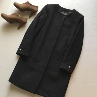 スピックアンドスパン(Spick & Span)のほぼ新品 Spick and Span アンゴラウールコクーンノーカラーコート(ロングコート)