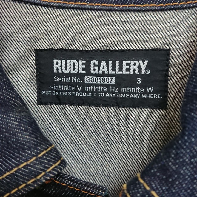 RUDE GALLERY(ルードギャラリー)のRUDE GALLERY RIGID DENIM jkt TYPE1 メンズのジャケット/アウター(Gジャン/デニムジャケット)の商品写真