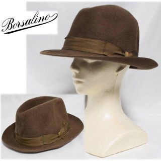 ボルサリーノ(Borsalino)の《ボルサリーノ》新品 高級鹿の毛使用 セルベルトフェルトハット 茶 61(XL)(ハット)