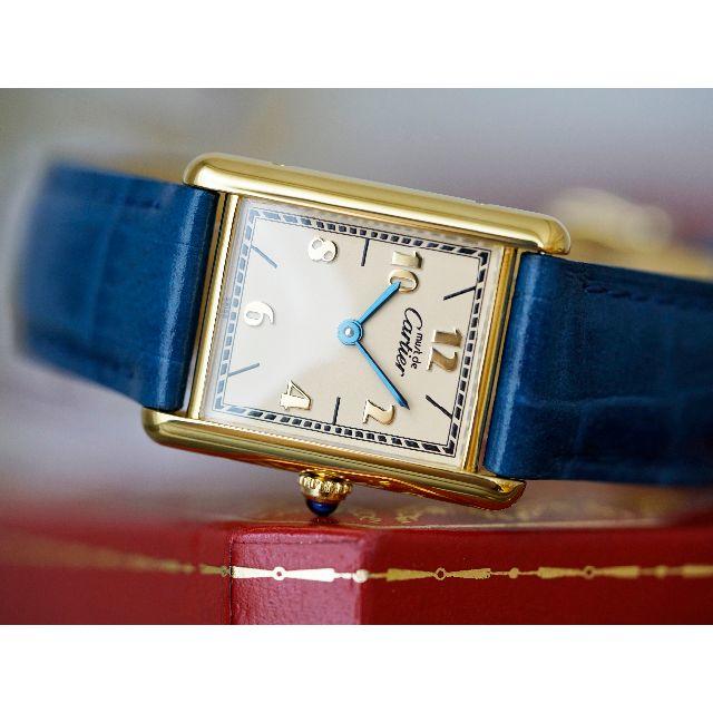 ●日本正規品● Cartier - 美品 カルティエ マスト タンク ゴールドアラビア LM Cartier 腕時計(アナログ)
