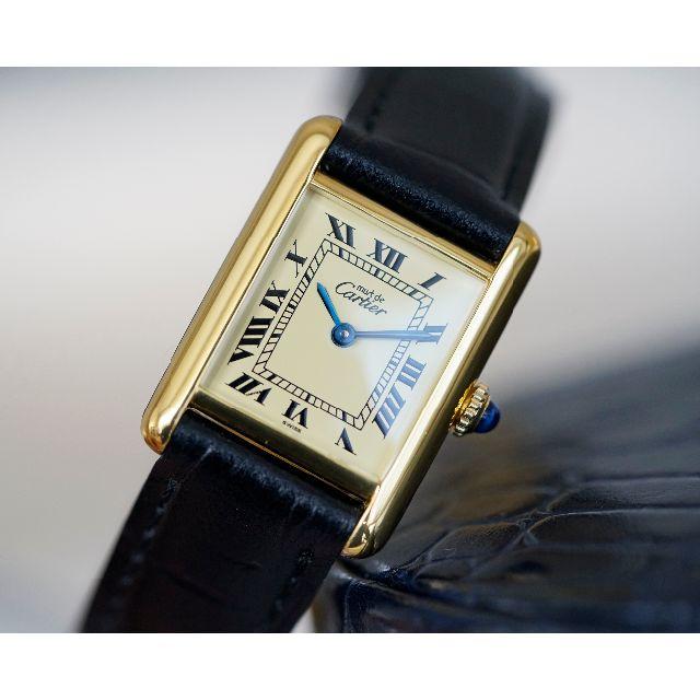 美品 カルティエ マスト タンク アイボリー 手巻き SM Cartier39CARTIER