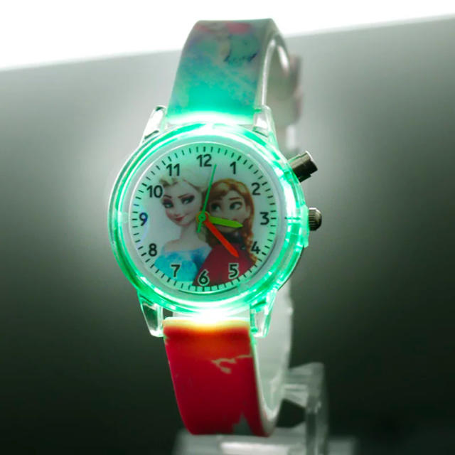 アナと雪の女王(アナトユキノジョオウ)の光るアナと雪の女王腕時計⭐︎レッド エンタメ/ホビーのおもちゃ/ぬいぐるみ(キャラクターグッズ)の商品写真