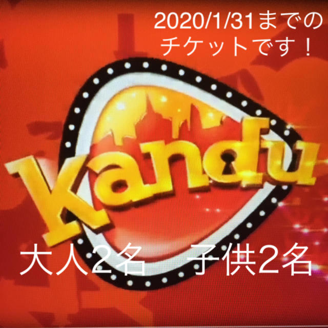 カンドゥー 親子ペアチケット 有効期限　大人２名、子供２名分のチケット