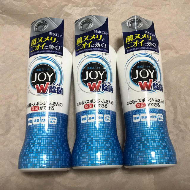 P&G(ピーアンドジー)の食器用洗剤 濃縮ジョイ JOY W除菌 190mL ×3本・ インテリア/住まい/日用品の日用品/生活雑貨/旅行(日用品/生活雑貨)の商品写真