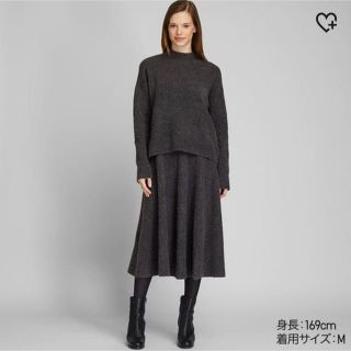 ユニクロ(UNIQLO)のユニクロ スフレヤーンフレアスカート XS(ロングスカート)