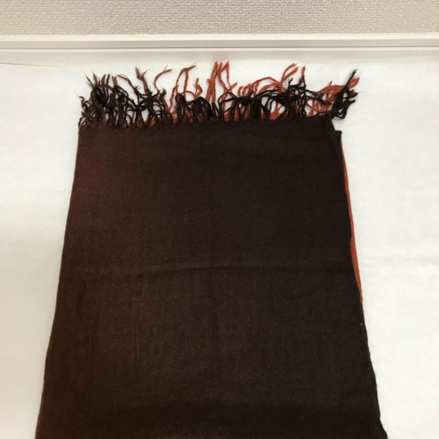 Used グラデーションスカーフ　ブラウン＆オレンジ系 レディースのファッション小物(マフラー/ショール)の商品写真