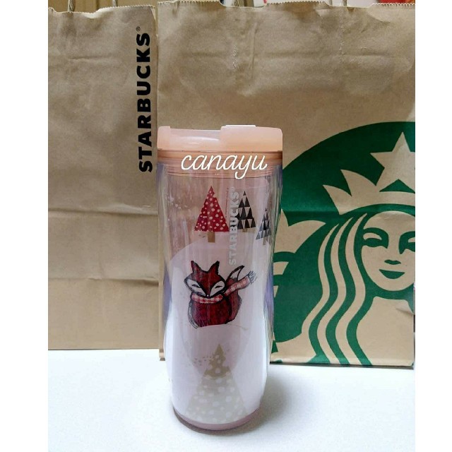 Starbucks Coffee(スターバックスコーヒー)のお得　日本未発売　海外限定　ホリデー　ペンギン　キツネ　ピンク　プラ　タンブラー インテリア/住まい/日用品のキッチン/食器(タンブラー)の商品写真