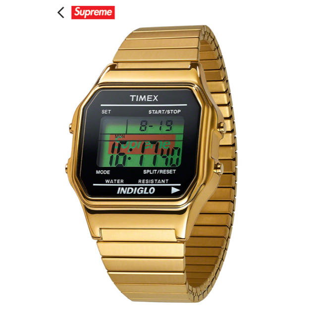 新品 19AW Supreme Timex Digital Watch Gold