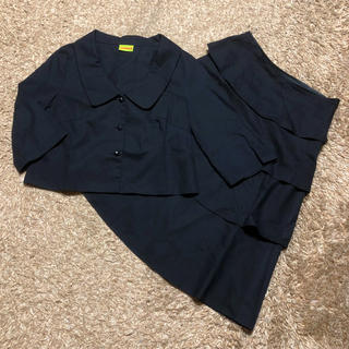 ホコモモラ(Jocomomola)の値下げ交渉OK ホコモモラ スカートスーツ Mサイズ ブラック(スーツ)