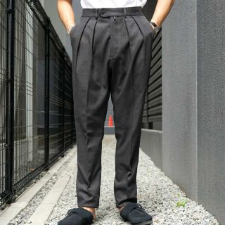 コモリ(COMOLI)のNEAT ニート Cotton Kersey Tapaerd (GRAY) 46(スラックス)