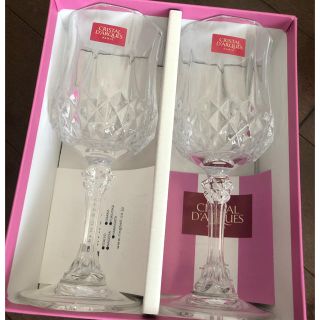 クリスタルダルク(Cristal D'Arques)のクリスタル・ダルク ロンシャン ペア　ワイングラス 新品未使用  (グラス/カップ)