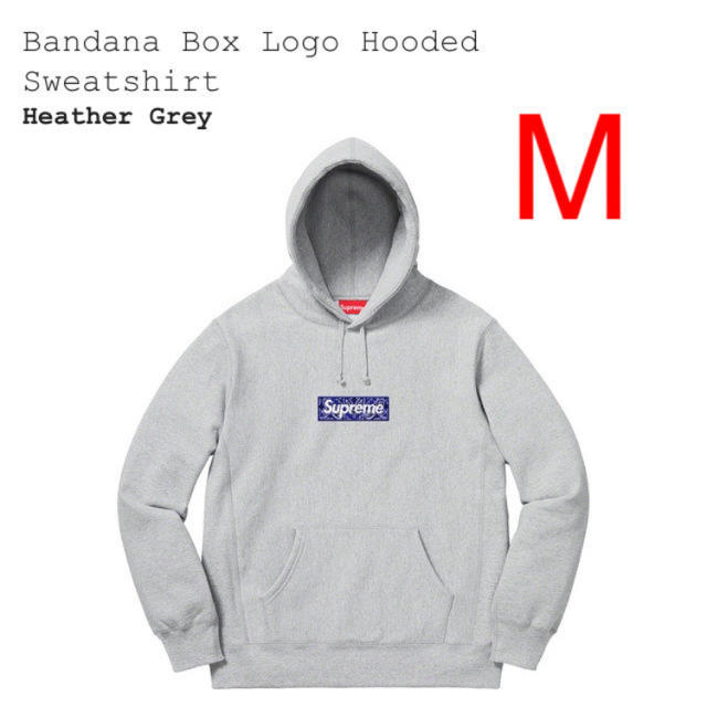 カラーHeatherGreyMサイズ　Bandana Box Logo Hooded Sweatshirt