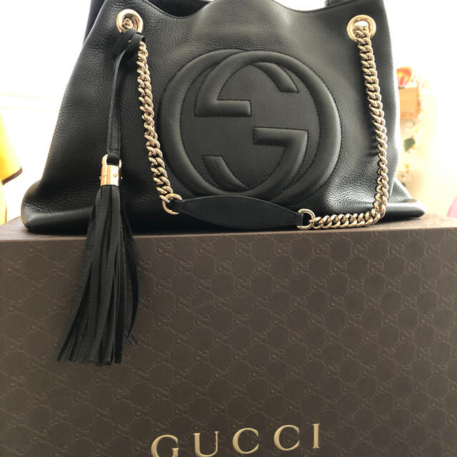 Gucci(グッチ)の人気＊定価２０万 グッチ ソーホー レザー チェーン ショルダー トートバッグ レディースのバッグ(トートバッグ)の商品写真