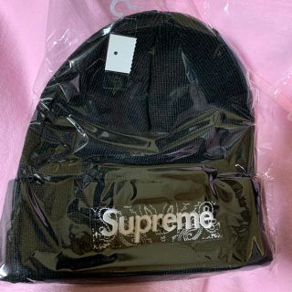 シュプリーム(Supreme)のsupreme box logo ビーニー　ブラック　黒(ニット帽/ビーニー)