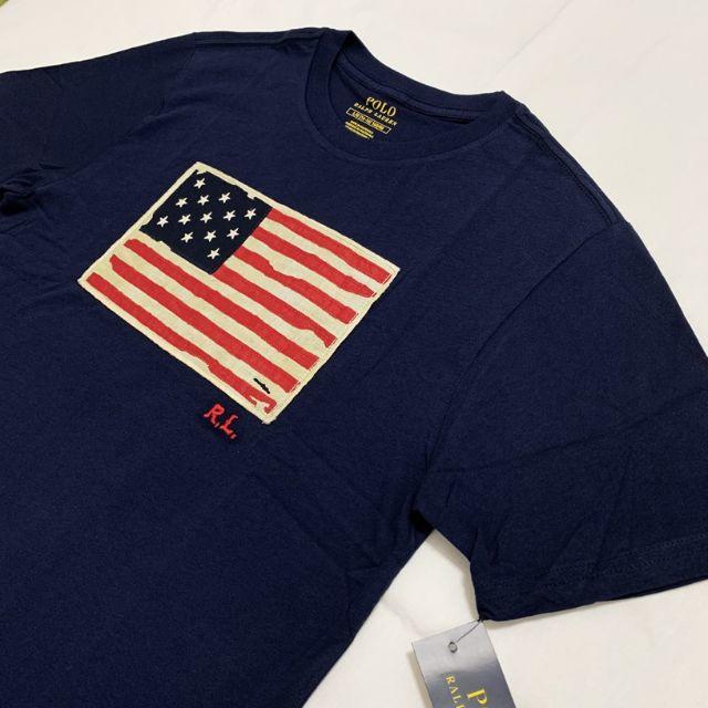 POLO RALPH LAUREN(ポロラルフローレン)の大人も着られる！ラルフローレン 星条旗 Tシャツ ネイビー XLサイズ. キッズ/ベビー/マタニティのキッズ服男の子用(90cm~)(Tシャツ/カットソー)の商品写真