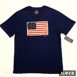 ポロラルフローレン(POLO RALPH LAUREN)の大人も着られる！ラルフローレン 星条旗 Tシャツ ネイビー XLサイズ.(Tシャツ/カットソー)