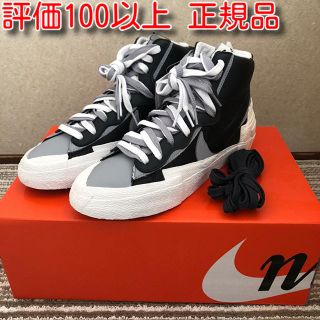 ナイキ(NIKE)のsacai × NIKE BLAZER MID ブレザー 黒(スニーカー)