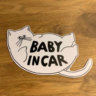 マグネットステッカー　Baby in car 猫(その他)