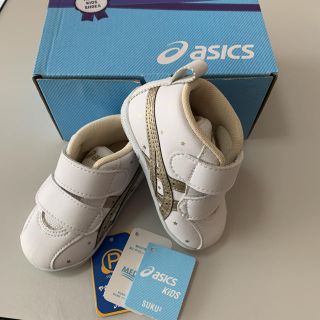 アシックス(asics)のasics ファーストシューズ　ホワイト×シャンパンゴールド　美品！(スニーカー)